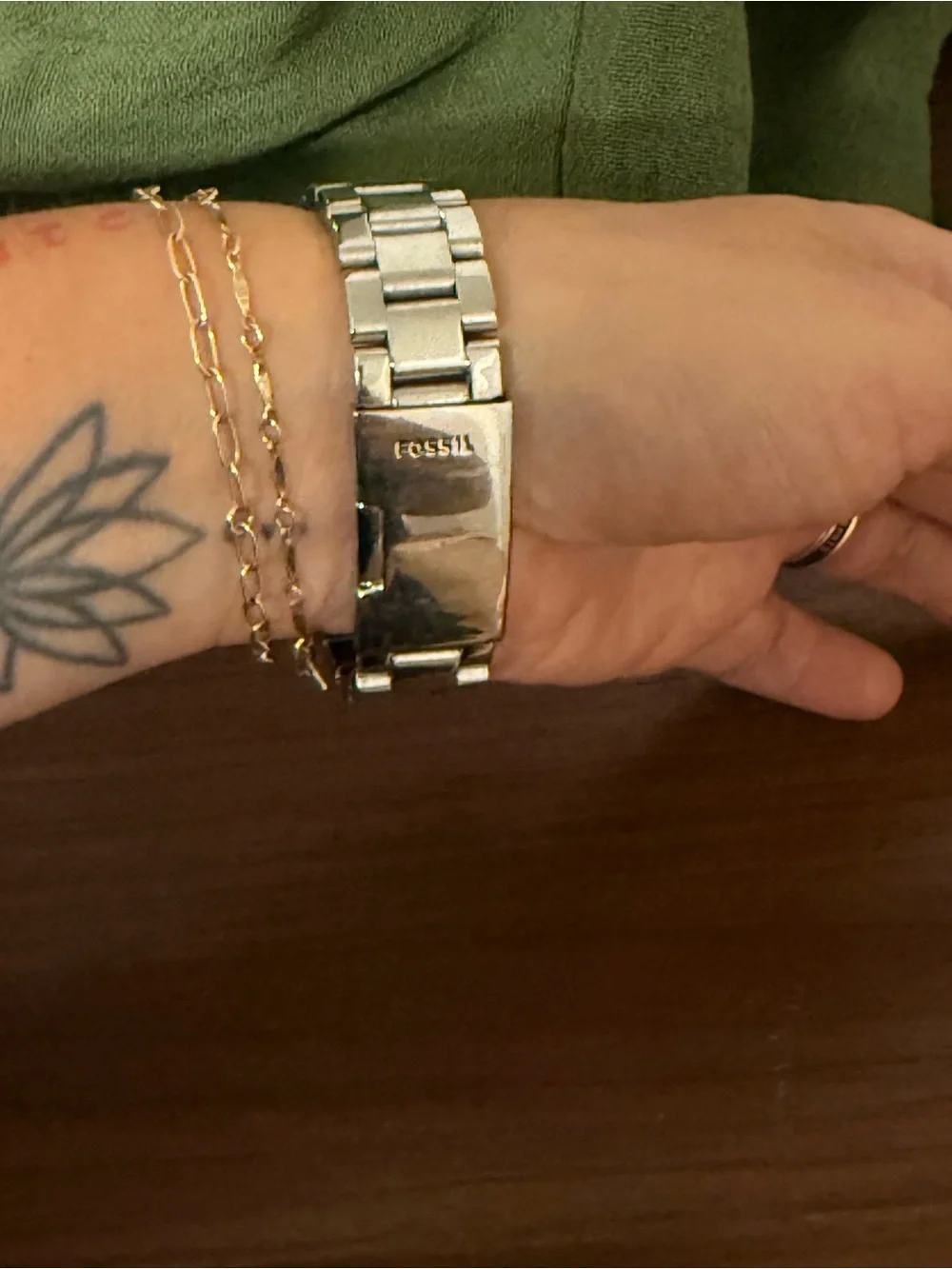Fossil Silver Crystal-Trim Stainless Steel Women's Bracelet Watch